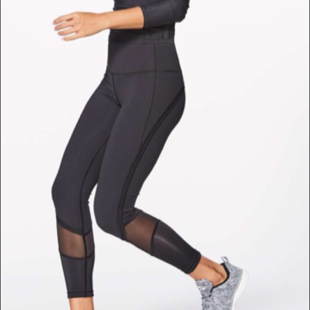 lululemon athletica Black High-Waist Mesh Inset Leggings